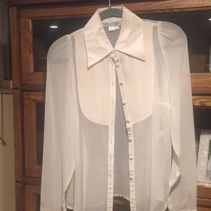 Sheer Tuxedo Blouse by Kay Unge